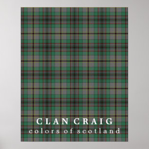 Poster Clan Craig couleurs écossais Tartan