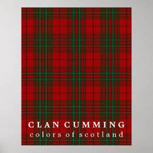 Poster Clan Cumming couleurs écossaise Tartan