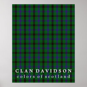Poster Clan Davidson Couleurs écossaise Tartan