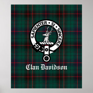 Poster Clan Davidson Crest Badge et Tartan