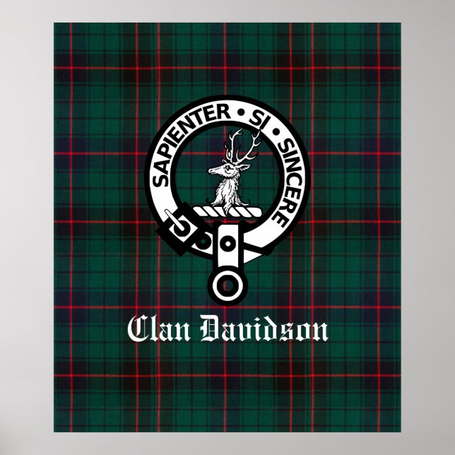 Poster Clan Davidson Crest Badge et Tartan (Devant)