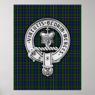 Poster Clan Donnachaidh (Robertson) Crest /Hunting Tartan