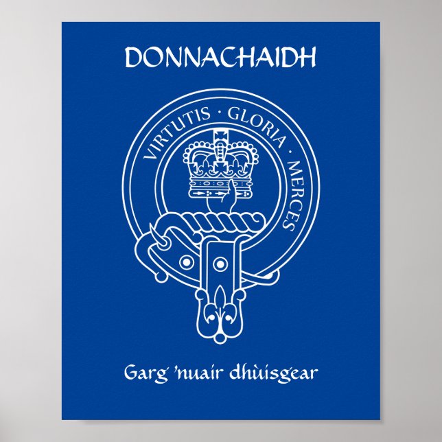 Poster Clan Donnachaidh (Robertson) Crest & War Cry (Devant)