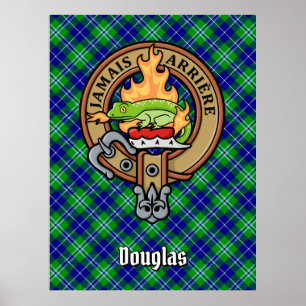Poster Clan Douglas Crest sur Tartan