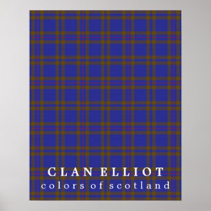 Poster Clan Elliot couleurs écossaise Tartan