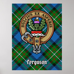 Poster Clan Ferguson Crest sur Tartan