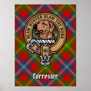Poster Clan Forrester Crest sur Tartan