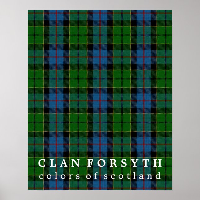 Poster Clan Forsyth couleurs écossais Tartan (Devant)