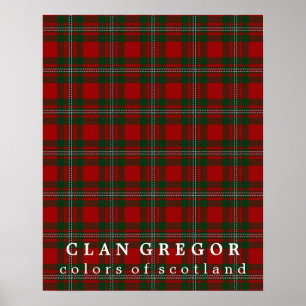 Poster Clan Gregor couleurs écossaise Tartan