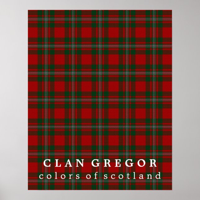 Poster Clan Gregor couleurs écossaise Tartan (Devant)