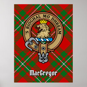 Poster Clan Gregor Crest sur Tartan