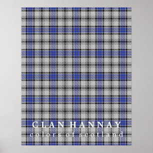 Poster Clan Hannay couleurs écossaise Tartan