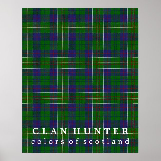 Poster Clan Hunter Couleurs écossaises Tartan (Devant)