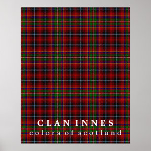 Poster Clan Innes couleurs écossaise Tartan