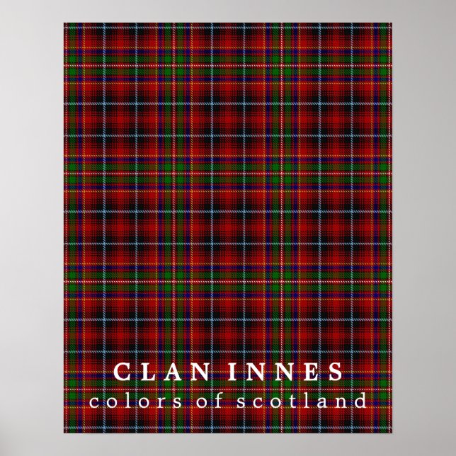 Poster Clan Innes couleurs écossaise Tartan (Devant)