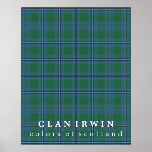 Poster Clan Irwin couleurs écossais Tartan