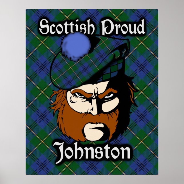 Poster Clan Johnstone Johnston Scottish Tartan (Devant)