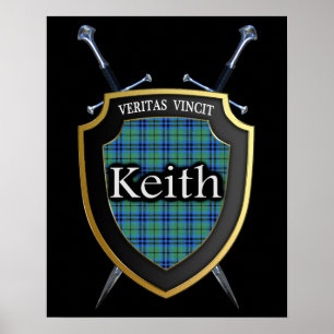 Poster Clan Keith Tartan Scottish Shield & Swords