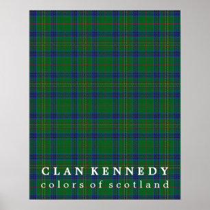 Poster Clan Kennedy Colors d'Ecosse Tartan