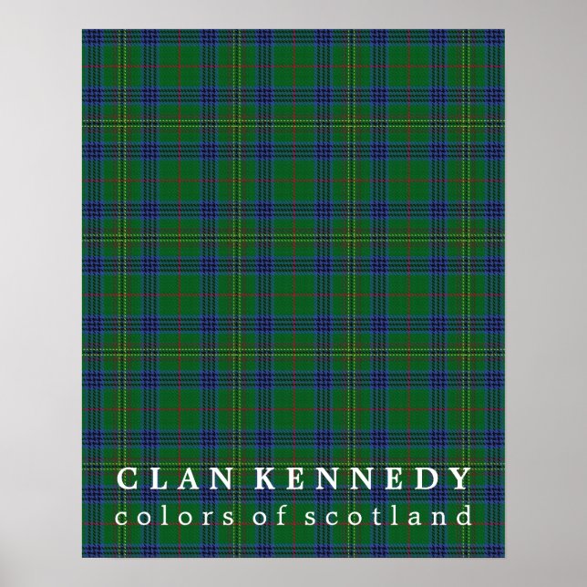 Poster Clan Kennedy Colors d'Ecosse Tartan (Devant)
