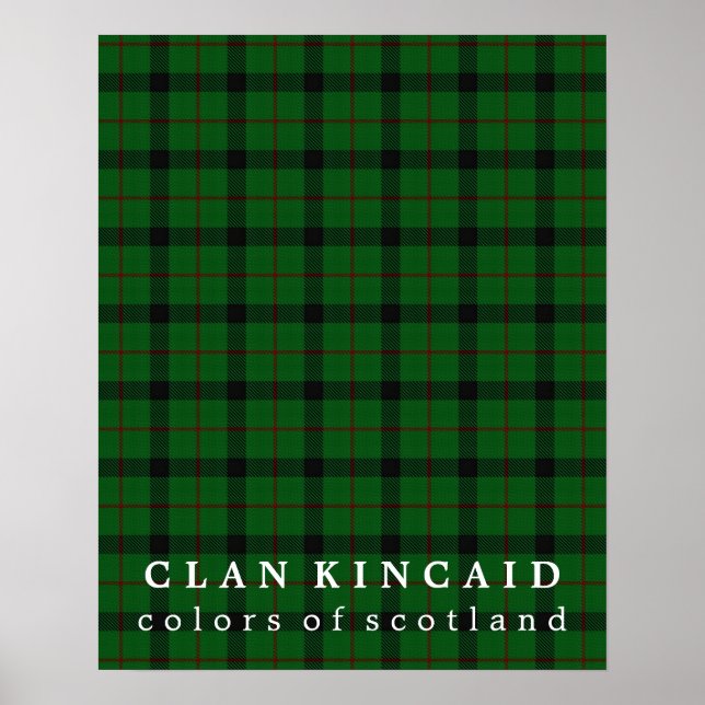 Poster Clan Kincaid couleurs écossaise Tartan (Devant)