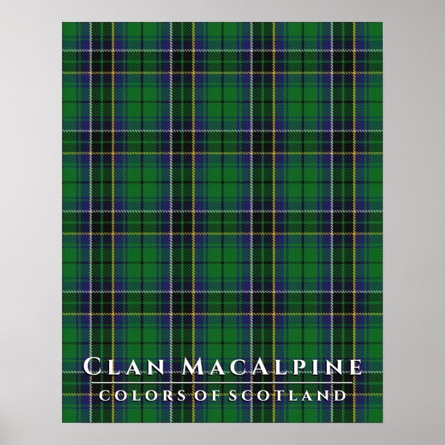 Poster Clan MacAlpine Couleurs de Scotland Hunting Tartan (Devant)