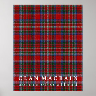Poster Clan MacBain Couleurs de Tartan écossais