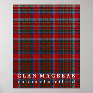 Poster Clan MacBean Couleurs de Tartan écossais