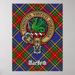 Poster Clan MacBeth Crest sur Tartan