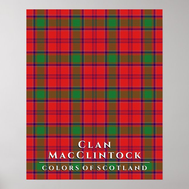 Poster Clan MacClintock Couleurs écossaises 2 Tartan Plai (Devant)