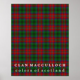 Poster Clan MacCulloch Couleurs de Tartan écossais