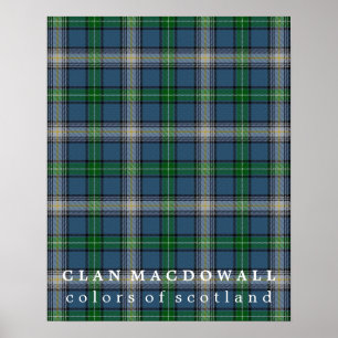 Poster Clan MacDowall Couleurs de Tartan écossais
