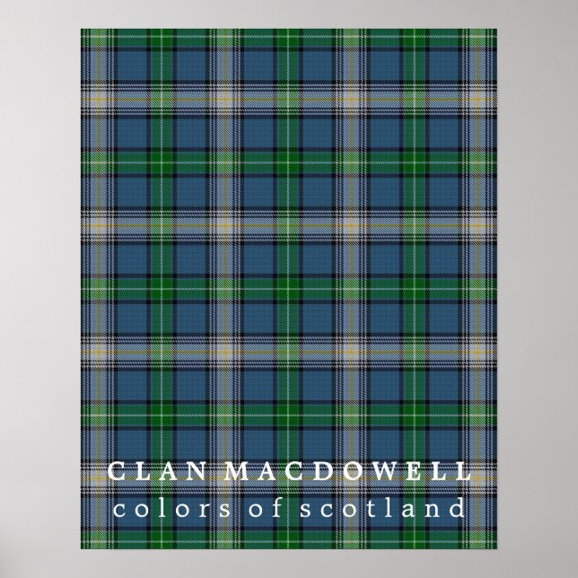 Poster Clan MacDowell Couleurs de Tartan écossais (Devant)