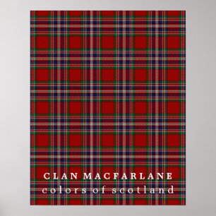 Poster Clan MacFarlane Couleurs du Tartan écossais