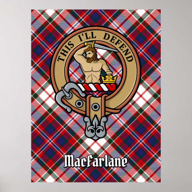 Poster Clan MacFarlane Crest sur le tatan de robe (Devant)