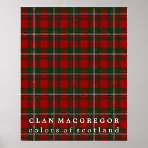 Poster Clan MacGregor Couleurs de Tartan écossais