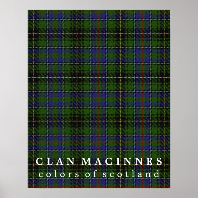 Poster Clan MacInnes Couleurs du Tartan écossais (Devant)