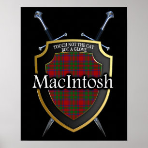 Poster Clan MacIntosh Tartan Scottish Shield & Swords