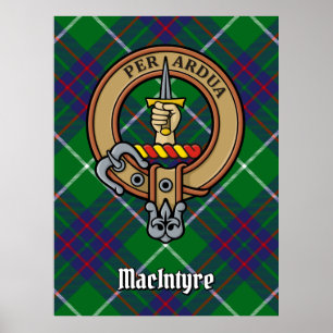 Poster Clan MacIntyre Crest sur Tartan