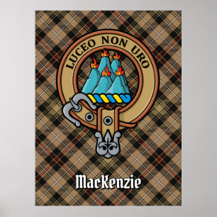 Poster Clan MacKenzie Crest sur la chasse Tartan
