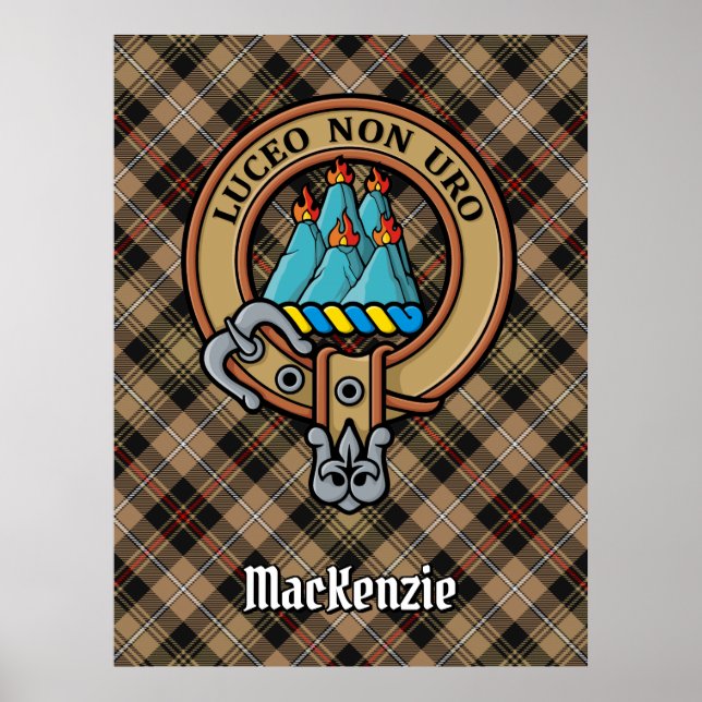 Poster Clan MacKenzie Crest sur la chasse Tartan (Devant)
