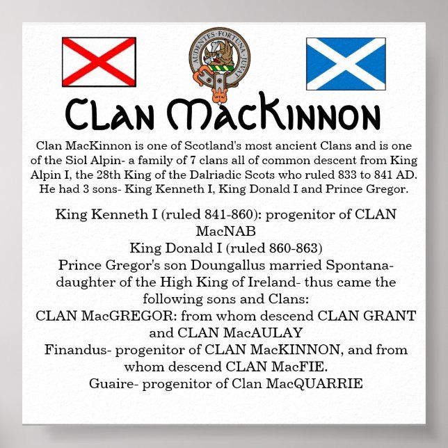 Poster Clan MacKinnon et Siol Alpin - Les 7 Clans (Devant)