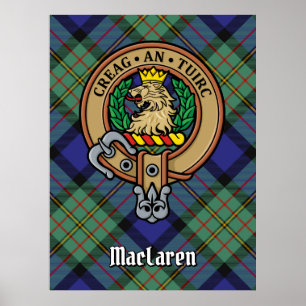 Poster Clan MacLaren Crest sur Tartan