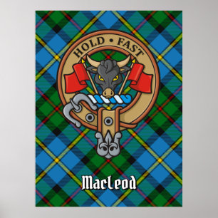 Poster Clan MacLeod Crest sur Tartan