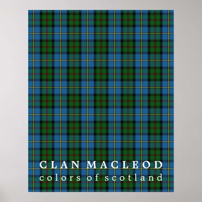 Poster Clan MacLeod de Harris Colours of Scotland Tartan (Devant)
