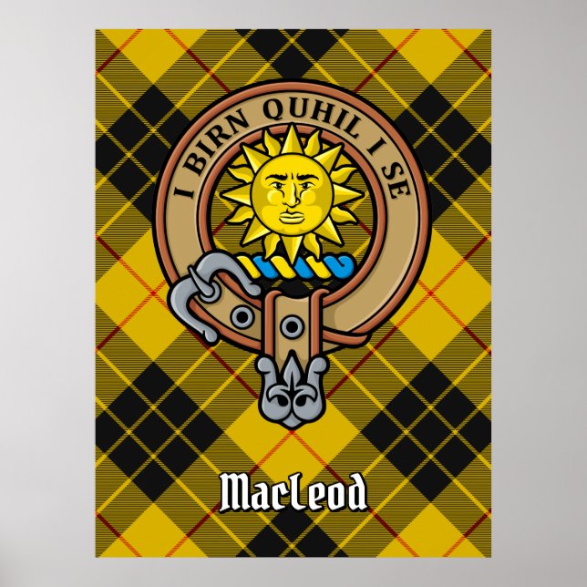 Poster Clan MacLeod de Lewis Crest sur Tartan (Devant)
