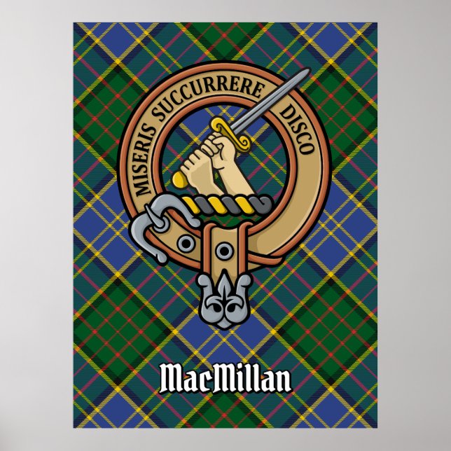 Poster Clan MacMillan Crest sur la chasse Tartan (Devant)