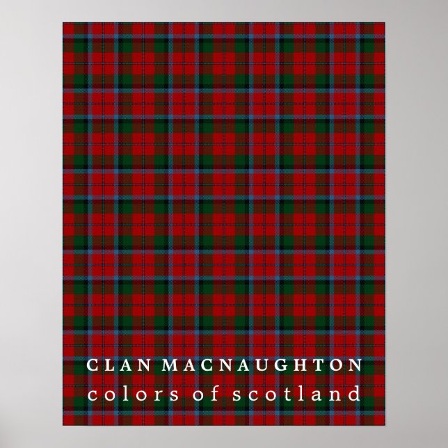 Poster Clan MacNaughton Couleurs du Tartan écossais (Devant)