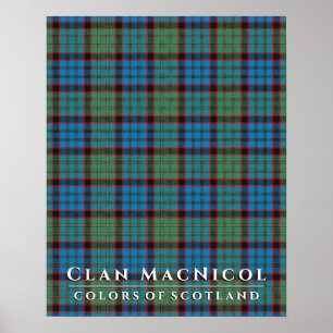 Poster Clan MacNicol Couleurs de Scotland Hunting Tartan