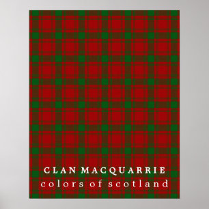 Poster Clan MacQuarrie Couleurs du Tartan écossais